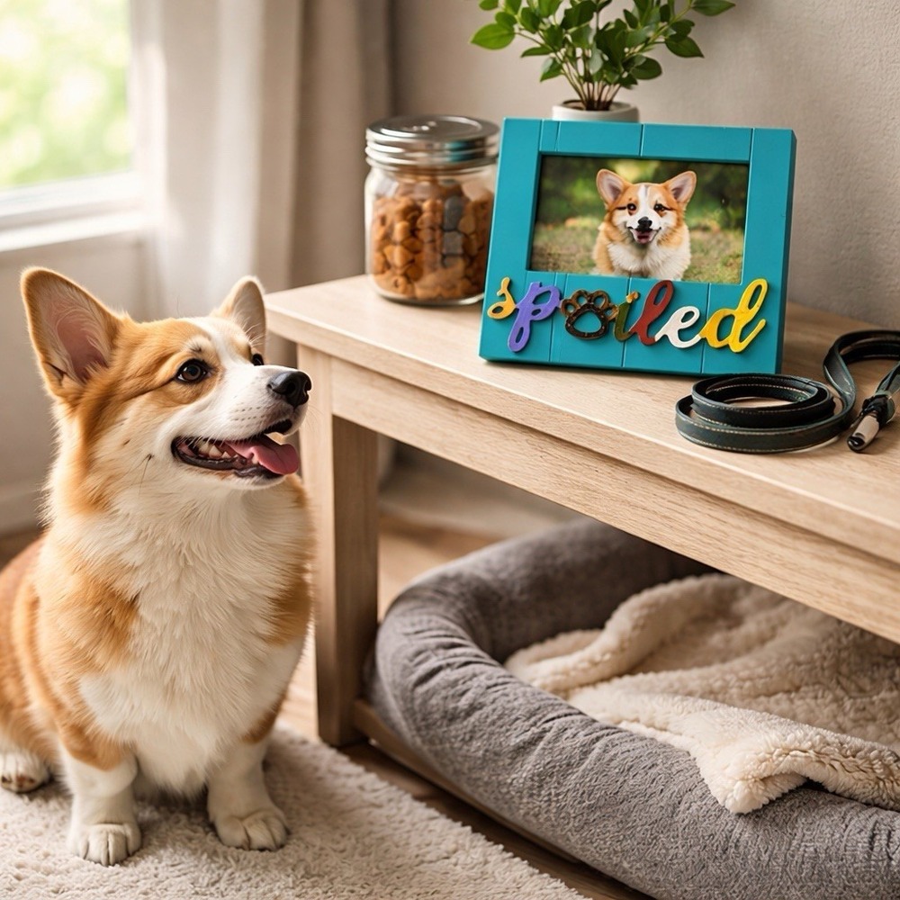 Dog Lover Photo Frame "Spoiled" Paw Print Picture Frame Young's‎ Inc